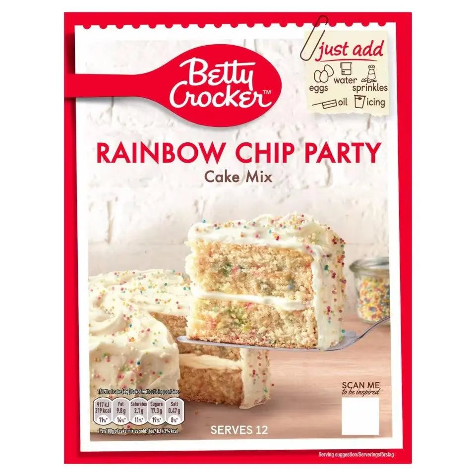 Betty Crocker Süteménykeverék Szivárvány Chip Parti 425g - OhMyCandyBox