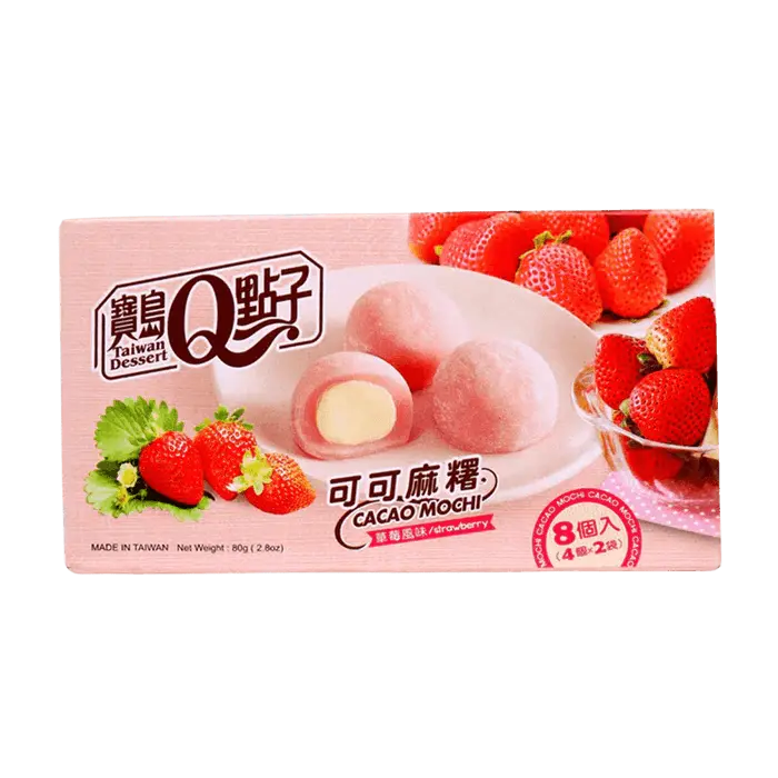 Q Brand Mochi Kakaós Eper 80g - OhMyCandyBox