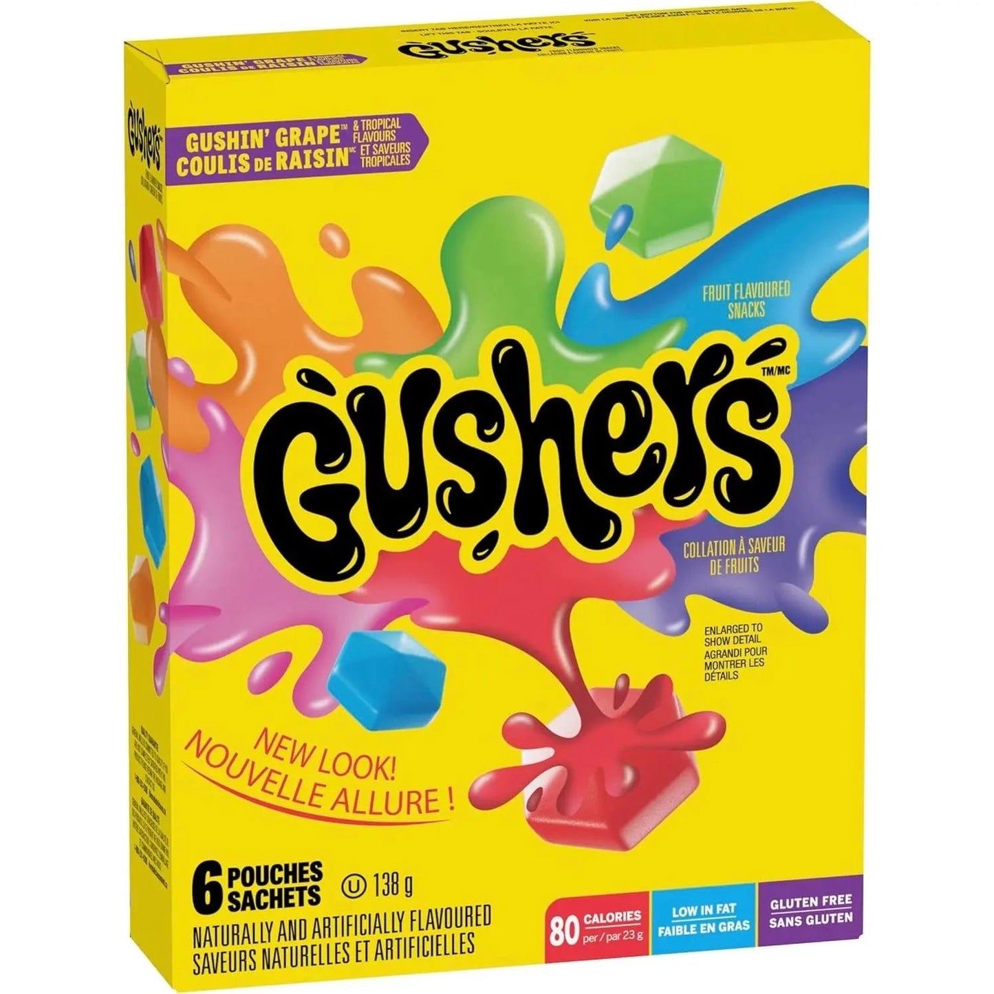 Fruit Gushers Gushin' Grape & Strawberry Splash 6 Pack 138g - OhMyCandyBox