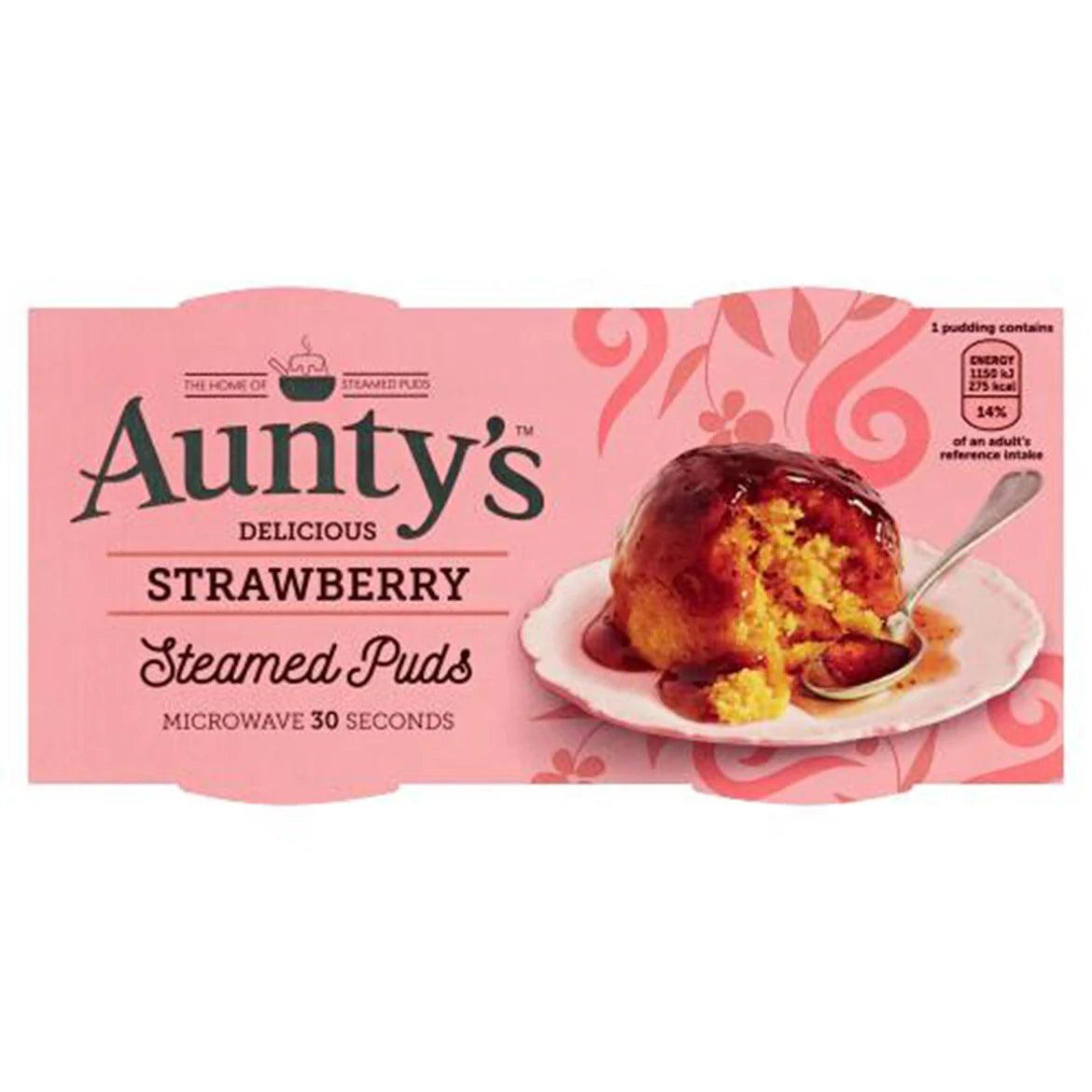 Aunty's Finom Párolt Puding Eper 190g - OhMyCandyBox