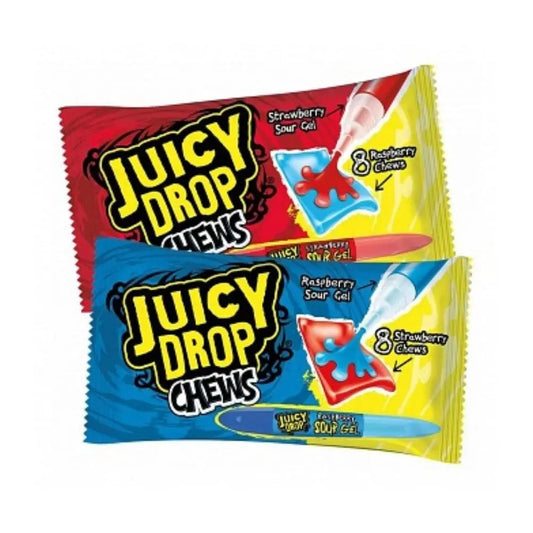 Bazooka Juicy Drop Chews Eper & Málna 67g - OhMyCandyBox