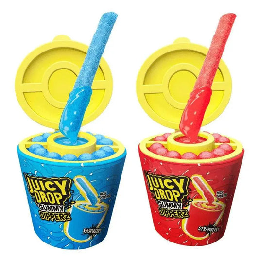 Bazooka Juicy Drop Gummy Dipperz Eper & Málna 96g - OhMyCandyBox
