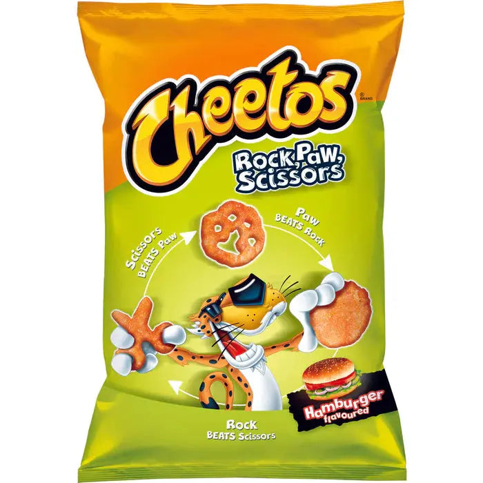 Cheetos Rock Paw Scissors Hamburger 145g - Amerikai édességek - OhMyCandyBox Magyarország