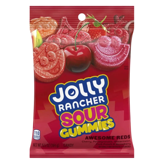 Vrećica Jolly Rancher Sour Gummies Awesome Reds, crvene gumene bombone 184 g