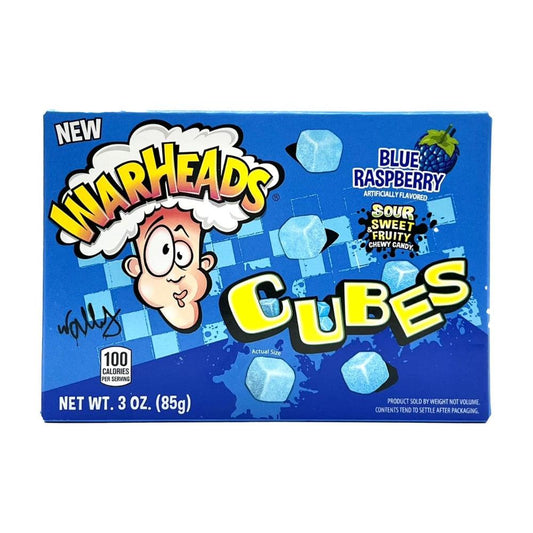 Warheads kék málna kockák 85g - OhMyCandyBox