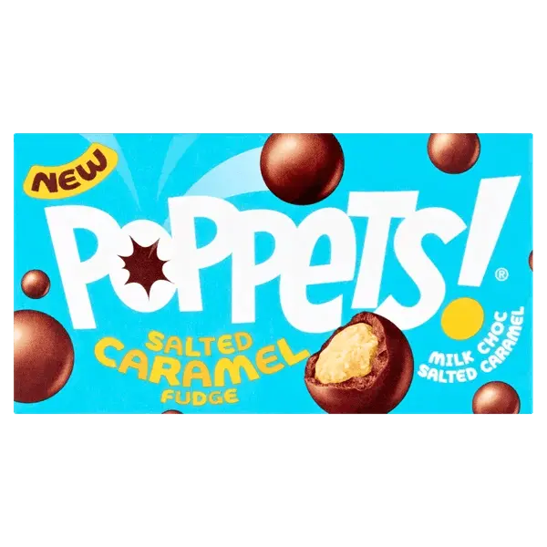Poppets Milk Choc Coated Salted Caramel Fudge 36g - OhMyCandyBox
