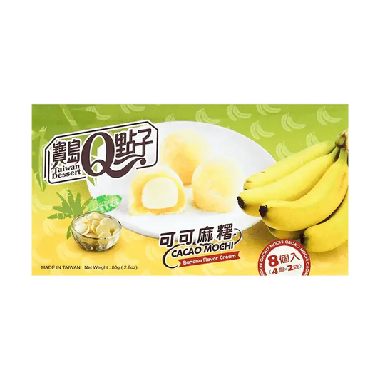 Q Brand Mochi Kakaós Banán 80g - OhMyCandyBox
