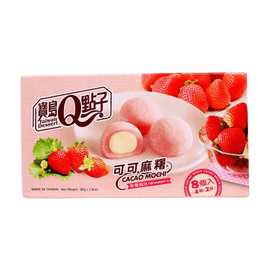 Q Brand Mochi Kakaós Eper 80g - OhMyCandyBox