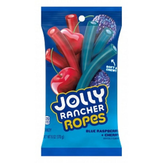 Slatki konopci Jolly Rancher u vrećici, plavi i crveni bomboni.