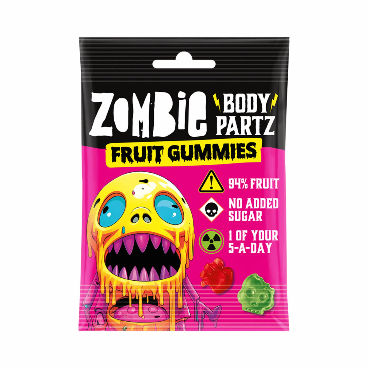 Vrećica Zombie Body Partz voćnih gumija, bez dodanog šećera, s 4% voća